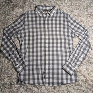 Faherty The Movement shirt in gray and white check size large